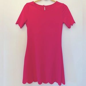 Short Sleeve Scallop Trim Dress